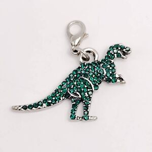 Adorable Tiny Rhinestone Dinosaur Charm